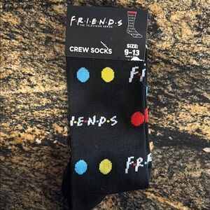 FRIENDS Black Crew Socks